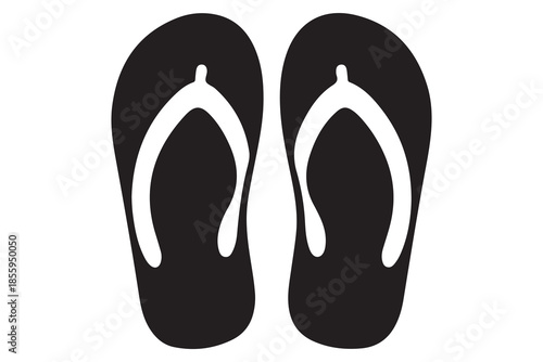 Flip flop sandals black silhouette illustration
