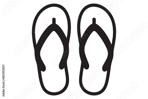 Flip flop sandals black silhouette illustration
