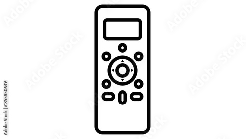 Simple Black and White Television Remote Control.