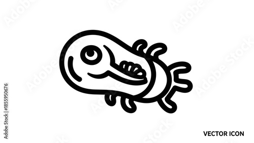 Simple Line Drawing of Alien Creature.