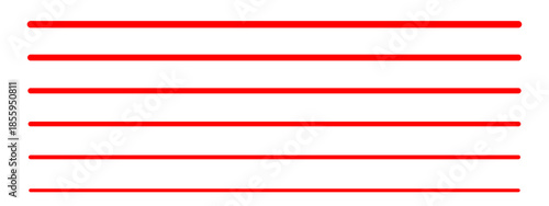 Red straight line set, line series from thin to thick