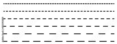Set of straight dashed lines