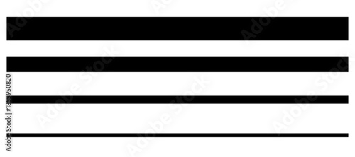 Black horizontal line series, progressive thickness from thin to thick