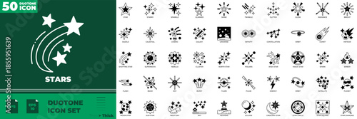 Stars Duotone Editable Icons set