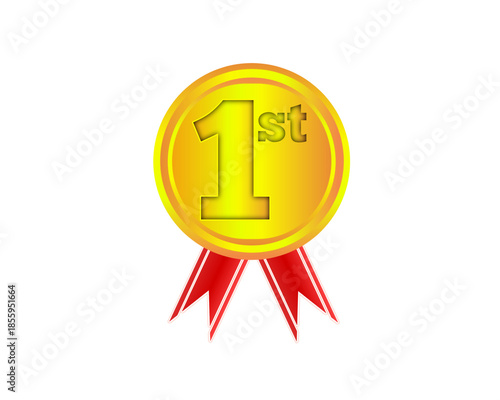 First place medal icon isolated on transparent background