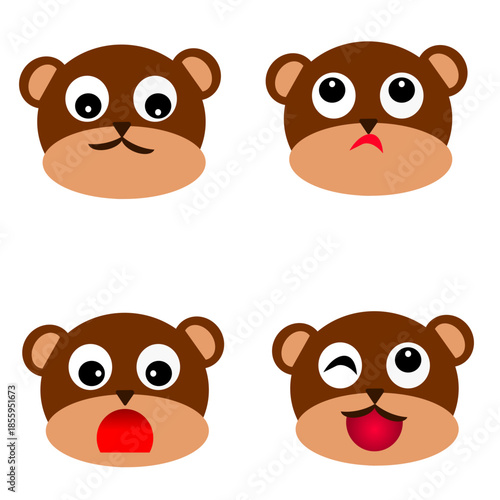 set of animal expression such as happy sad and shocked
