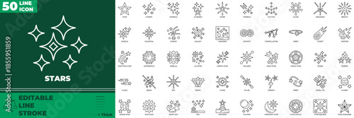 Stars Line Editable Icons set