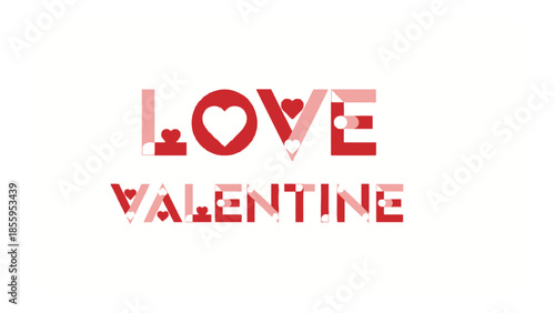 Valentine's Day Love Typography: A visually stunning text-based illustration, celebrating love with the heart shape in a Valentine's Day theme.