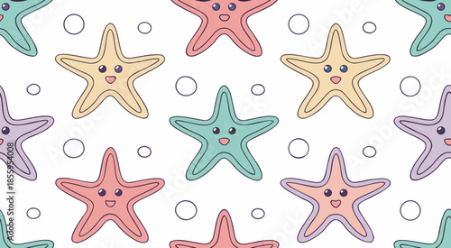 Adorable star fish seamless pattern background vector design