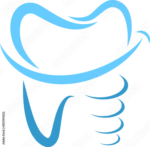 Zahn, Zahnimplantat mit Lächeln, Zahnarzt, Zahnpflege Logo, Icon