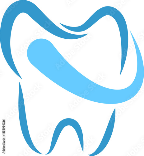 Zahn mit Tropfen, Zahn in blau, Zahnarzt, Zahnpflege Logo, Icon