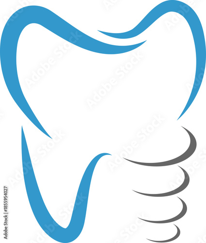 Zahnimplantat gezeichnet, Zahn, Zahnarzt, Zahnmedizin, Logo, Icon