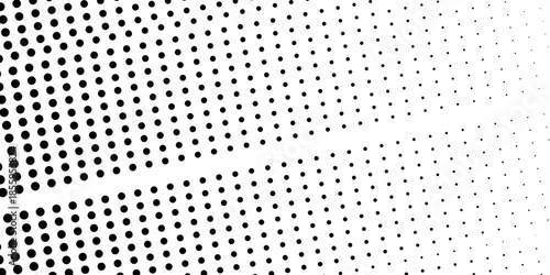 abstract gradient halftone dots background Pop art template texture Vector illustration. white and black halftone background, horizontal seamless dotted lines. The halftone texture is monochrome. 