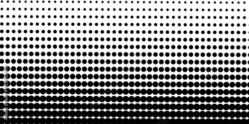 abstract gradient halftone dots background Pop art template texture Vector illustration. white and black halftone background, horizontal seamless dotted lines. The halftone texture is monochrome. 
