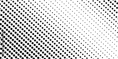 abstract gradient halftone dots background Pop art template texture Vector illustration. white and black halftone background, horizontal seamless dotted lines. The halftone texture is monochrome. 