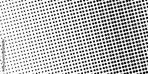 abstract gradient halftone dots background Pop art template texture Vector illustration. white and black halftone background, horizontal seamless dotted lines. The halftone texture is monochrome. 