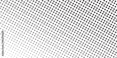 abstract gradient halftone dots background Pop art template texture Vector illustration. white and black halftone background, horizontal seamless dotted lines. The halftone texture is monochrome. 