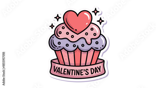 Sweet Heart's Delight: A beautifully crafted cupcake, adorned with a heart, whispers of the sweet sentiments of Valentine's Day. Celebrate the joy and love this day signifies.