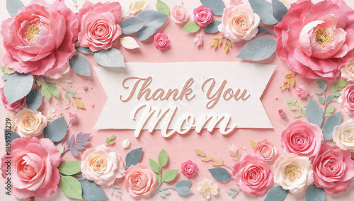 Elegant Mother's Day Floral Greeting Card with Watercolor Flowers