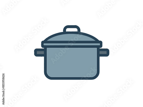 Gray Cooking Pot Illustration.