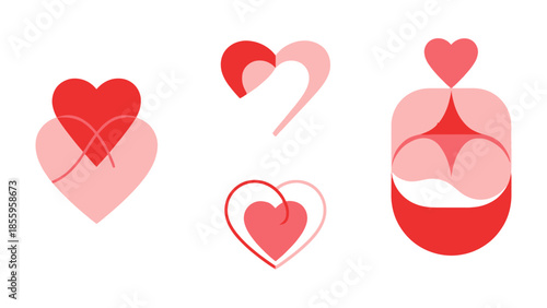 Heart Icons: An arrangement of eye-catching heart icons, perfect for expressing themes of love, affection, and emotional connection, suitable for a variety of applications.