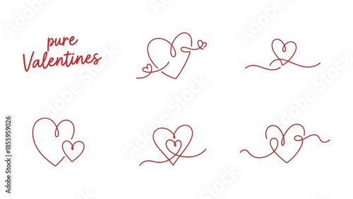 Love's Embrace: a collection of elegant, continuous-line heart drawings, perfect for celebrating moments of affection. 