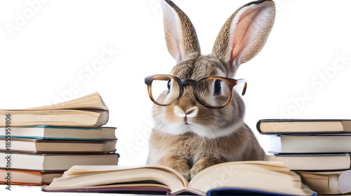 Cute Rabbit Studying