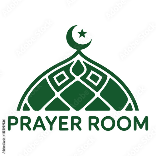 mosque prayer room icon set
