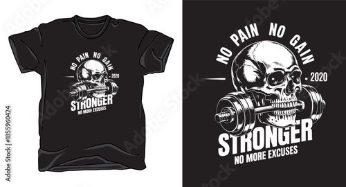 No pain fitness graphic vector art t-shirt design print template