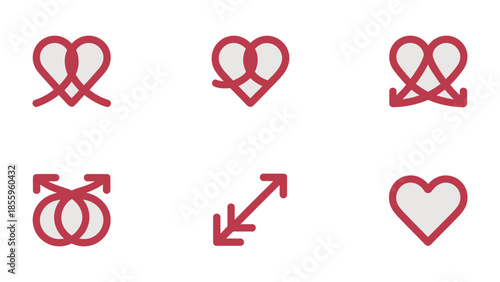 Love Symbol Set: A collection of elegantly designed heart symbols, perfect for representing love, relationships, and affection in various contexts.