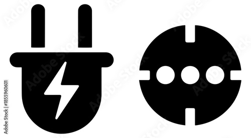 electric plug icon set vector