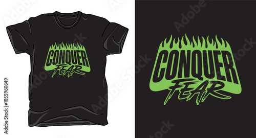 Conquer fitness graphic vector art t-shirt design print template