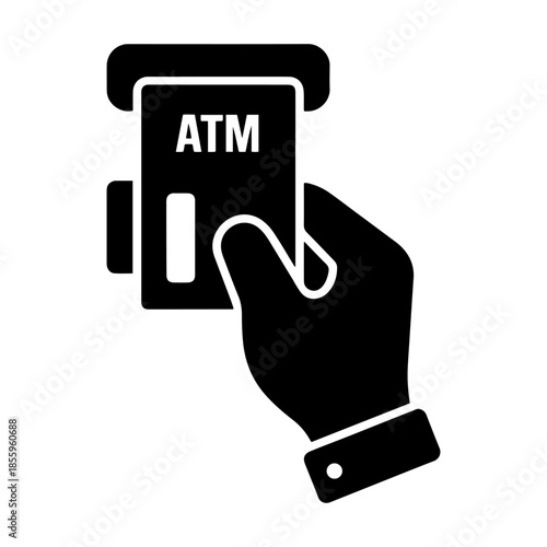 atm machine withdrawing money icon