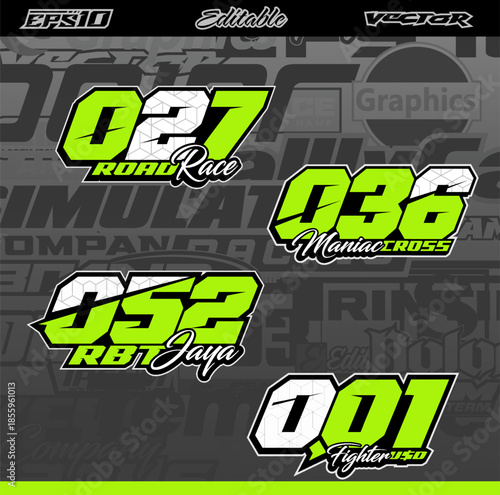Automotive racing decals templates