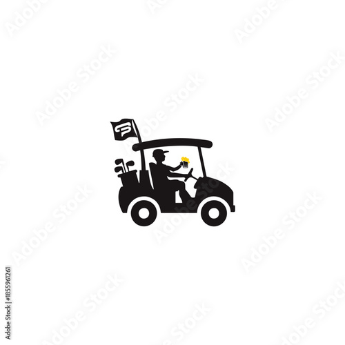 Golf cart leisure beer clubs flag