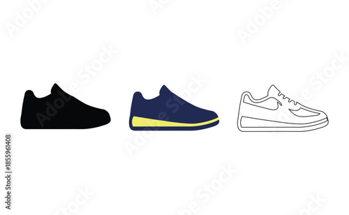 Collection of modern sneakers Vector