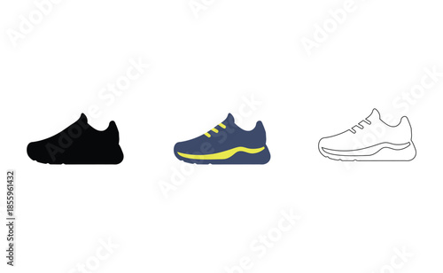 Three different types of sneakers Vector