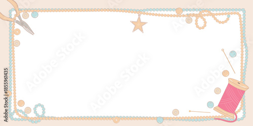 Elegant Crafting Background with Beading Tools and Accessories