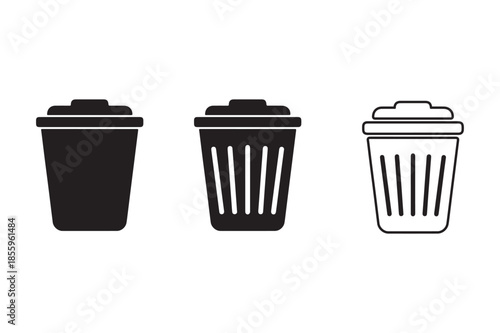 Three different trash bins Vector