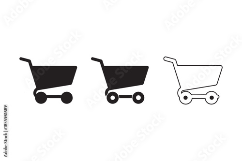 Three shopping carts Vector