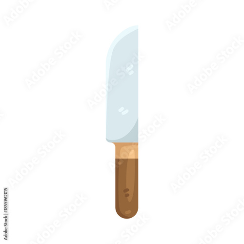 Illustration of Butter Knife with Wooden Handle