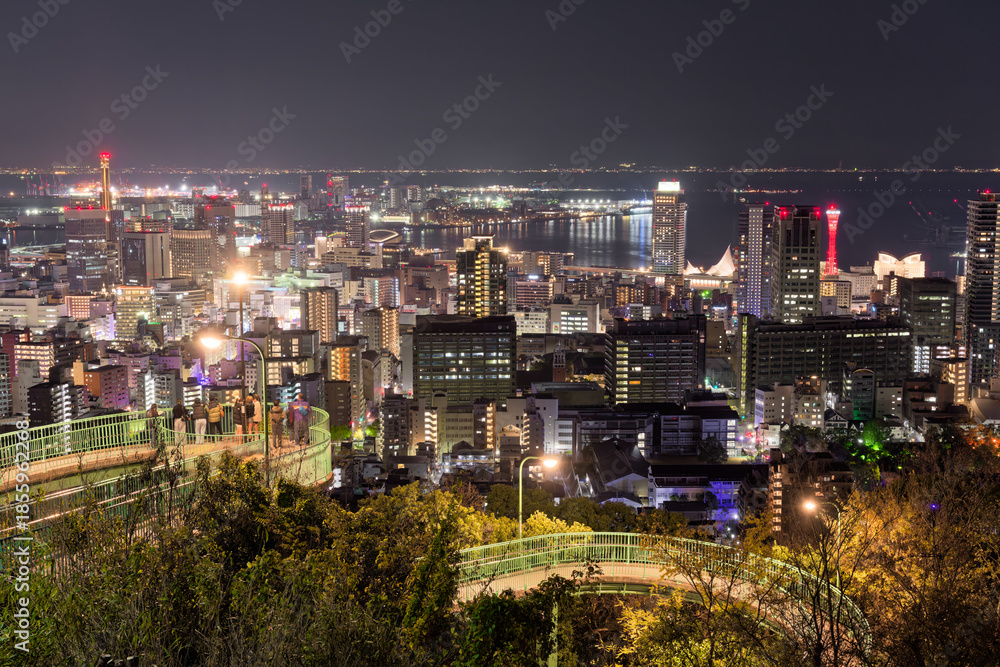 Obraz premium ビーナスブリッジから見る神戸の夜景