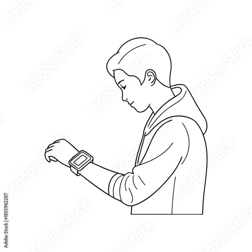 Person using smartphone Vector