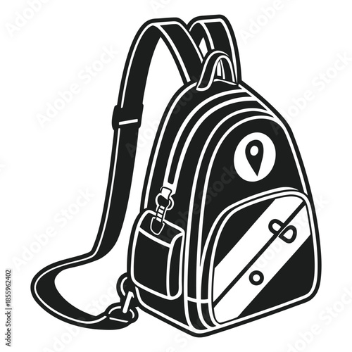 Stylish small backpack with heart design Vector
