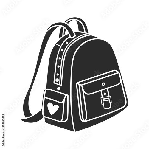 Stylish black leather backpack Vector
