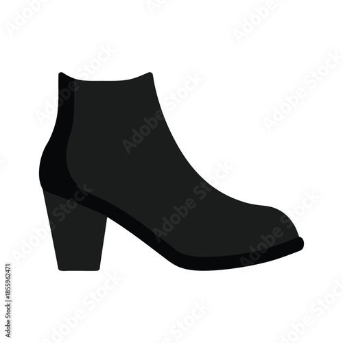 Modern ankle boot with block heel Vector