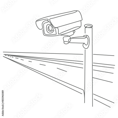 CCTV Icon in black line style icon, style isolated on white background.