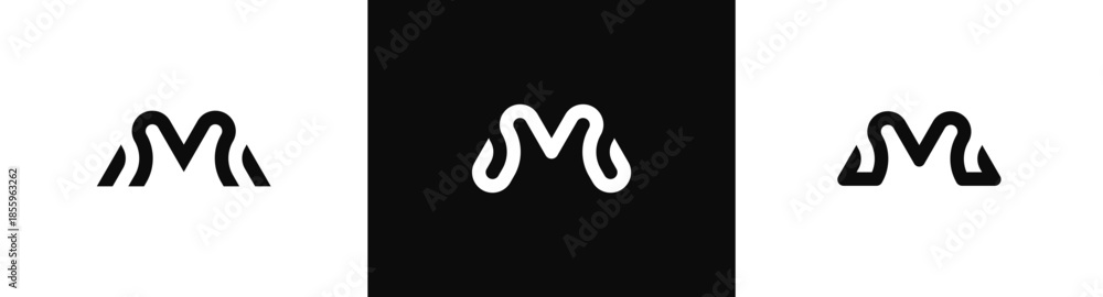 Fototapeta premium initial Letter M monogram logo design vector illustration template