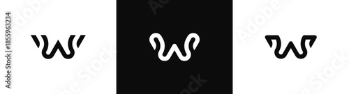 initial Letter W monogram logo design vector illustration template