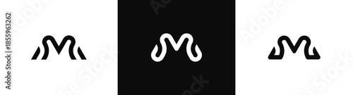 initial Letter M monogram logo design vector illustration template